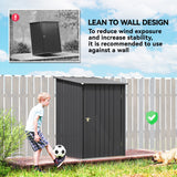 Lean-to Steel Garden Shed 3.3ft x 3.4ft with Lockable Door for Patio or Garden Storage, Dark Grey