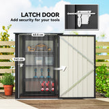 Lean-to Steel Garden Shed 3.3ft x 3.4ft with Lockable Door for Patio or Garden Storage, Dark Grey