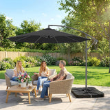 3 m Cantilever Parasol with Weights, Cover & Cross Base, Black
