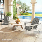 2-Piece Adirondack Chair Cushion Set with Ties, Outdoor Seat Cushions Dark Grey
