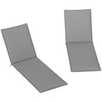 2-Piece Outdoor Lounge Chair Cushions, 76" x 23", Gray