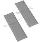 2-Piece Outdoor Lounge Chair Cushions, 76" x 23", Gray