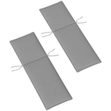 2-Piece Outdoor Lounge Chair Cushions, 76" x 23", Gray