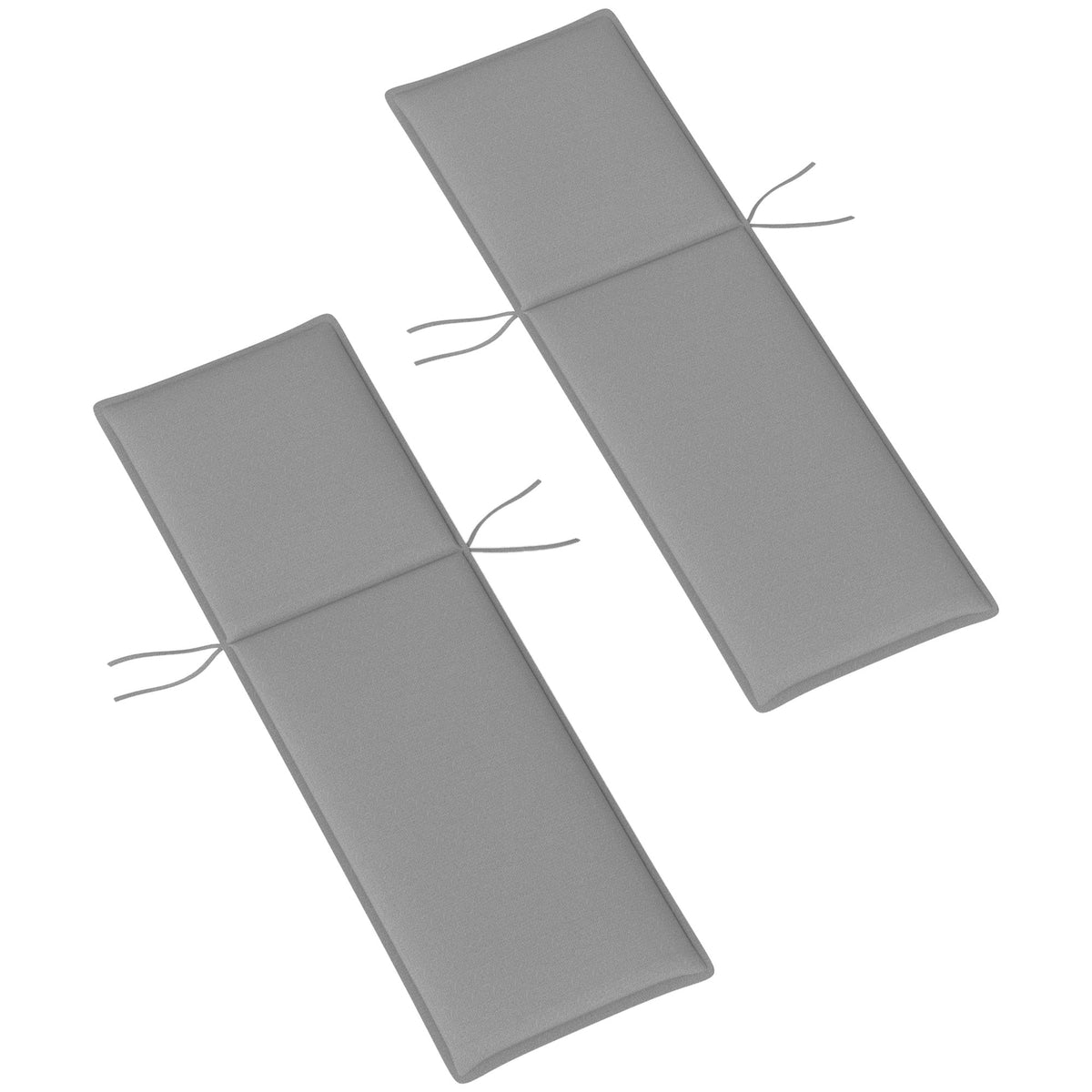 2-Piece Outdoor Lounge Chair Cushions, 76" x 23", Gray
