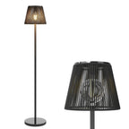 Outdoor Solar Floor Lamp with Light Sensor, Adjustable Height, Black