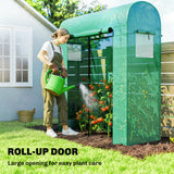 6' x 2' x 6.6' Mini Greenhouse with Roll-up Door, Green