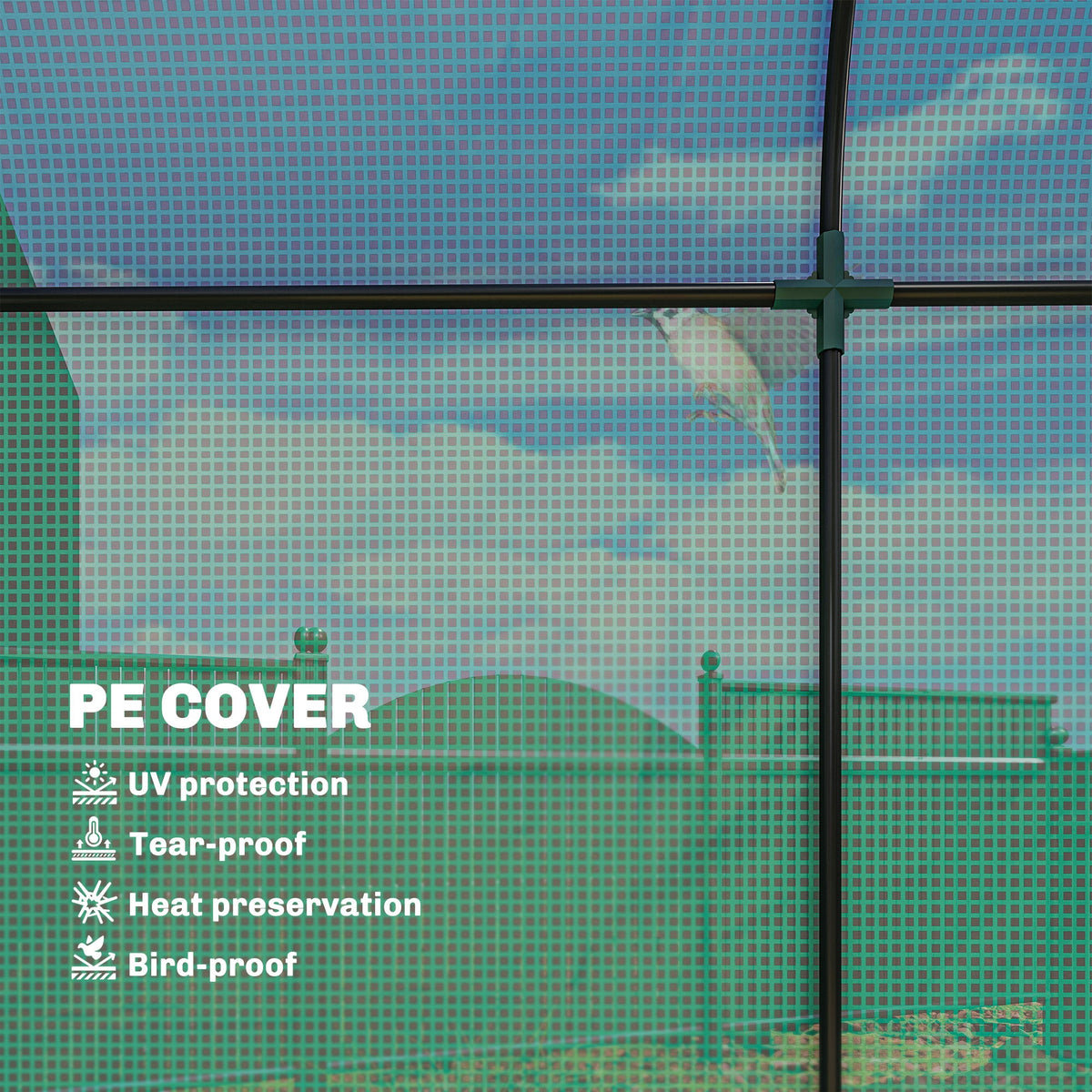 6' x 2' x 6.6' Mini Greenhouse with Roll-up Door, Green