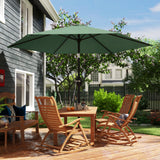 2.6 m Garden Parasol with Tilt, Crank, Vent & Aluminium Pole, Dark Green