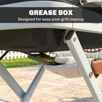 Foldable Gas BBQ Grill with Side Table & Trolley, Grease Box, 2.5 kW, Black