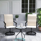 2-Piece Outdoor Patio Swivel Chairs, Beige