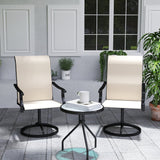 2-Piece Outdoor Patio Swivel Chairs, Beige