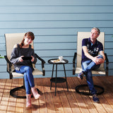 2-Piece Outdoor Patio Swivel Chairs, Beige