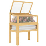 Raised Garden Bed with Detachable Greenhouse Top and Legs, Natural