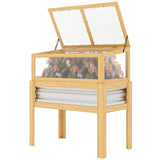 Raised Garden Bed with Detachable Greenhouse Top and Legs, Natural