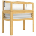 Raised Garden Bed with Detachable Greenhouse Top and Legs, Natural