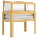 Raised Garden Bed with Detachable Greenhouse Top and Legs, Natural