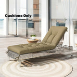Memory Foam Sun Lounger Cushion with Ties, 190 x 60 cm, Sand