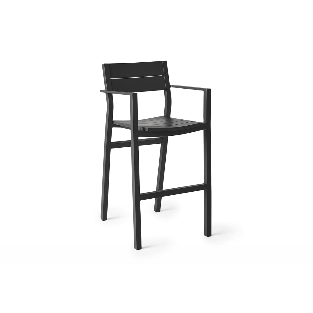 Belvedere Bar Chair in Charcoal Aluminum
