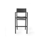 Belvedere Bar Chair in Charcoal Aluminum