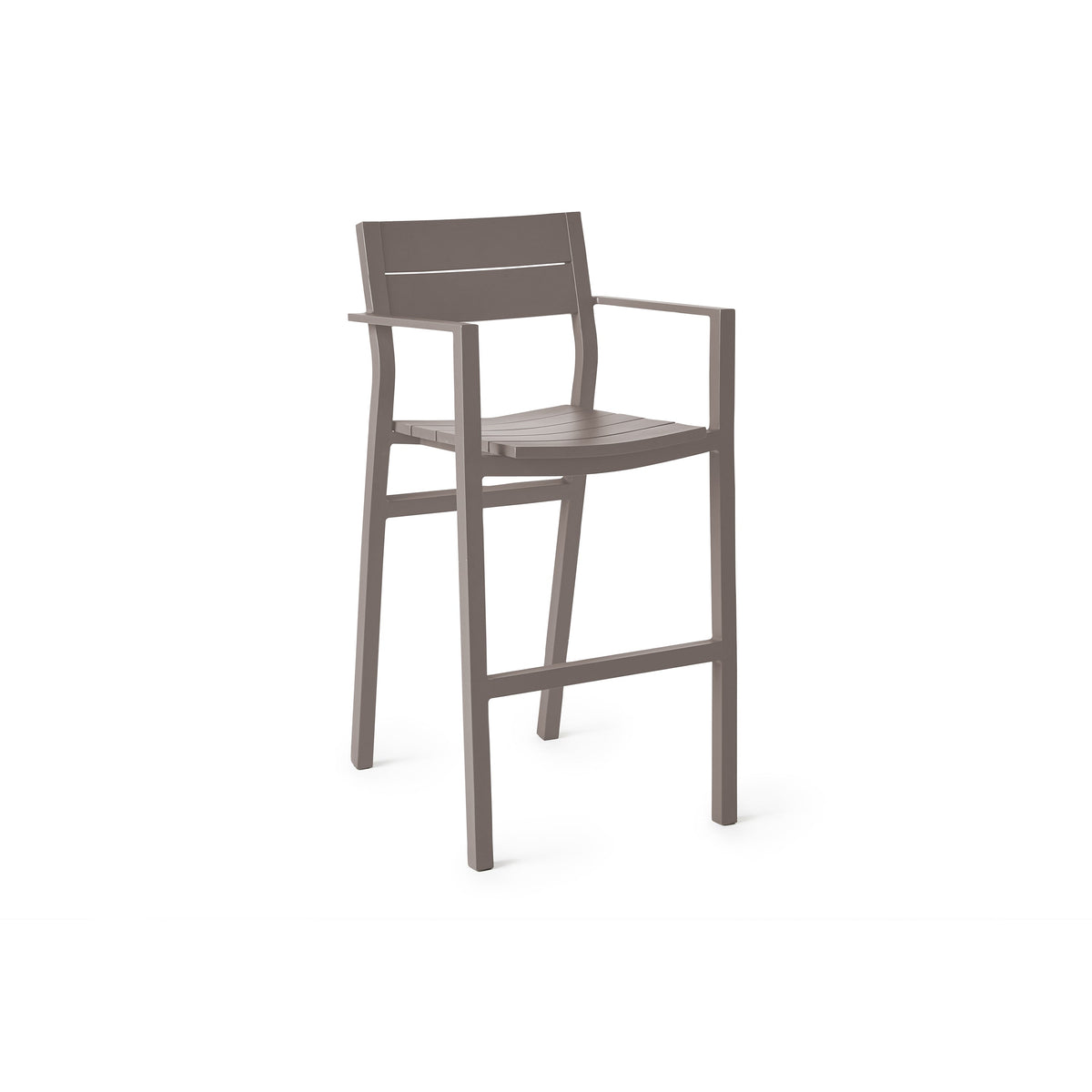 Belvedere Bar Chair in Quartz Grey Aluminum