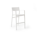 Belvedere Bar Chair in Textured White Aluminum