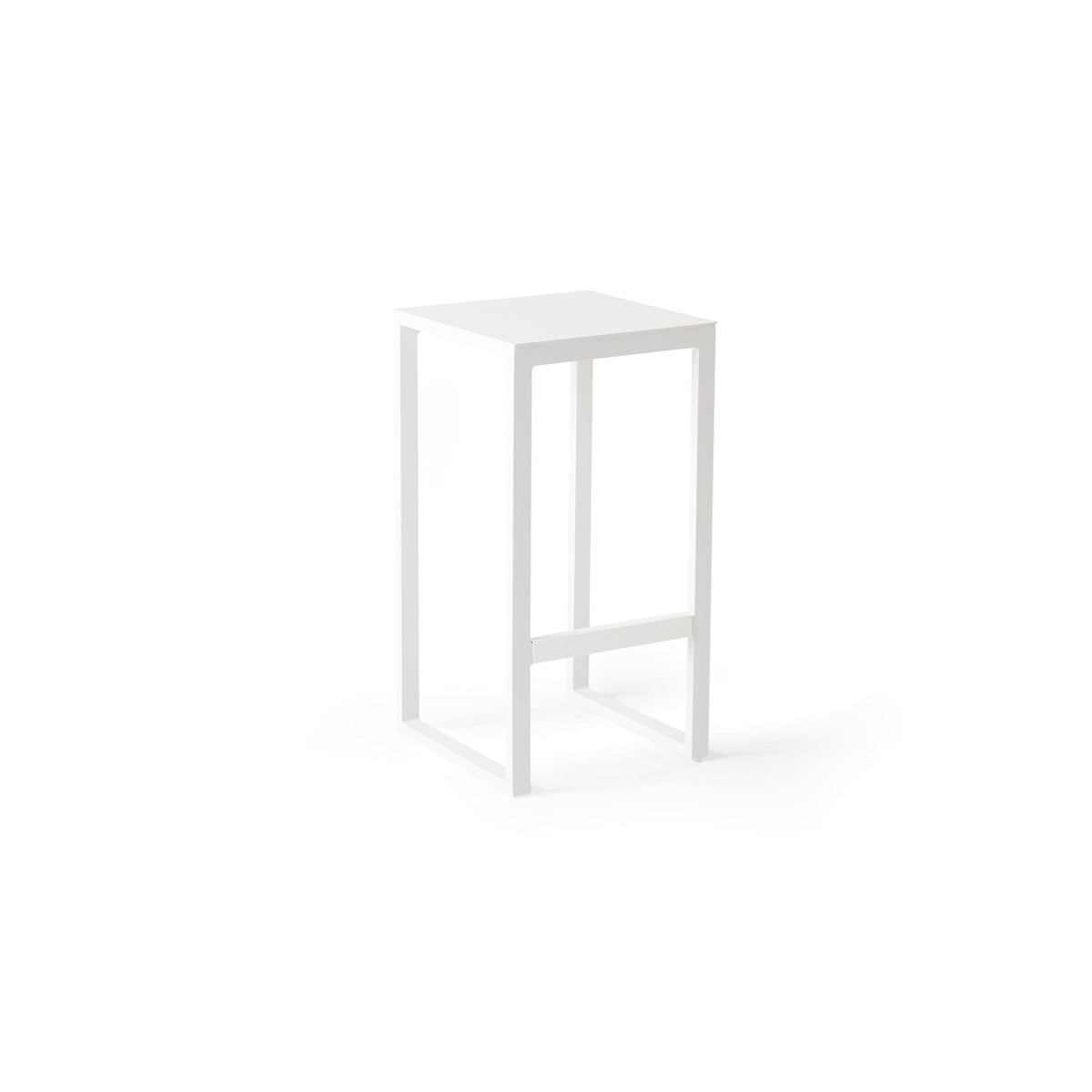 Belvedere Bar Stool in White Aluminum
