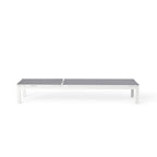 Belvedere Chaise in White Aluminum and Silver Mesh
