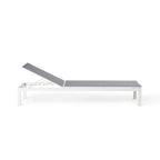 Belvedere Chaise in White Aluminum and Silver Mesh