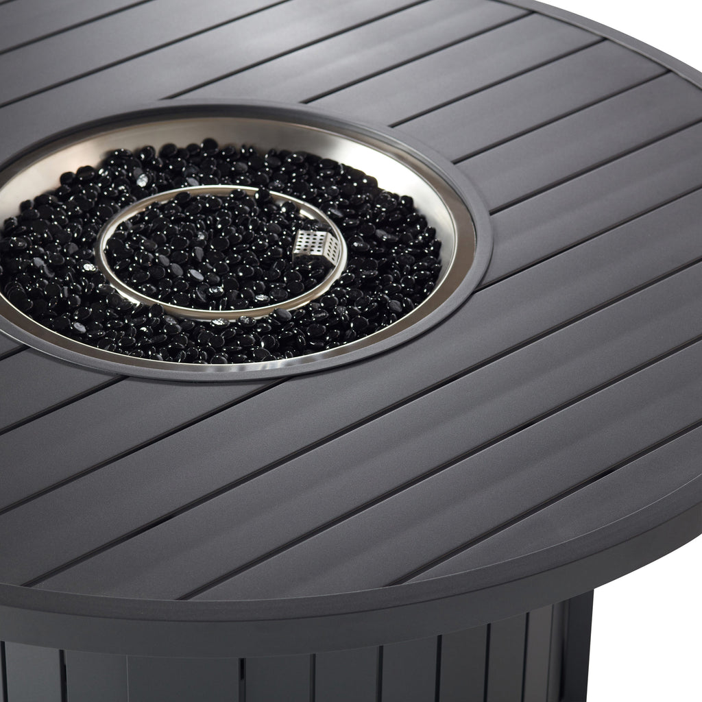 Belvedere Round Fire Table in Charcoal