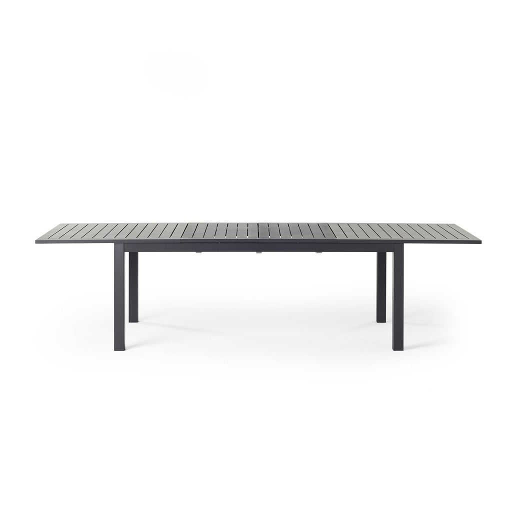 Belvedere 78"-120" Extension Dining Table in Charcoal Aluminum