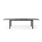 Belvedere 78"-120" Extension Dining Table in Charcoal Aluminum