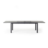 Belvedere 78"-120" Extension Dining Table in Charcoal Aluminum