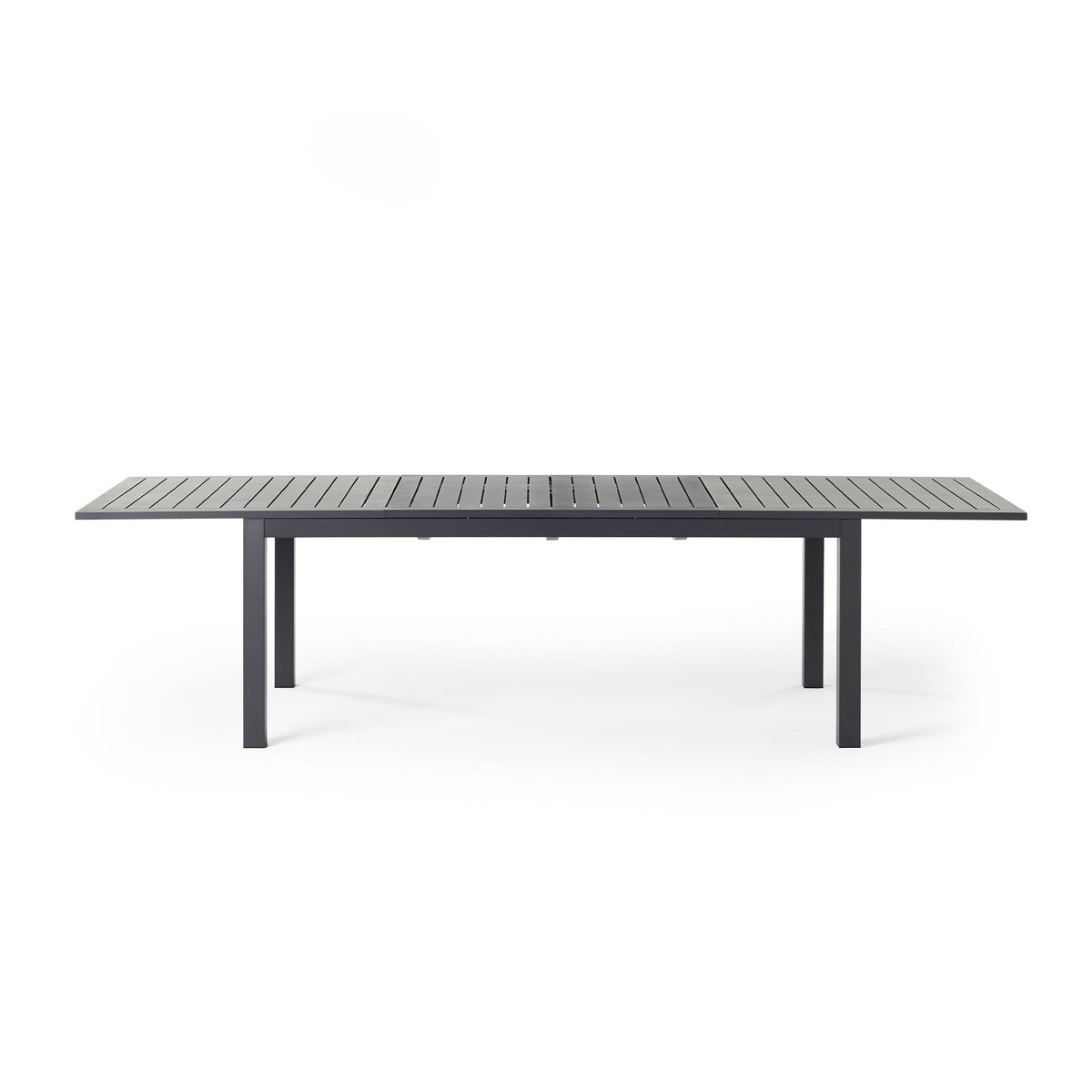 Belvedere 78"-120" Extension Dining Table in Charcoal Aluminum