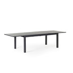 Belvedere 78"-120" Extension Dining Table in Charcoal Aluminum