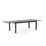 Belvedere 78"-120" Extension Dining Table in Charcoal Aluminum