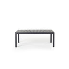 Belvedere 78"-120" Extension Dining Table in Charcoal Aluminum