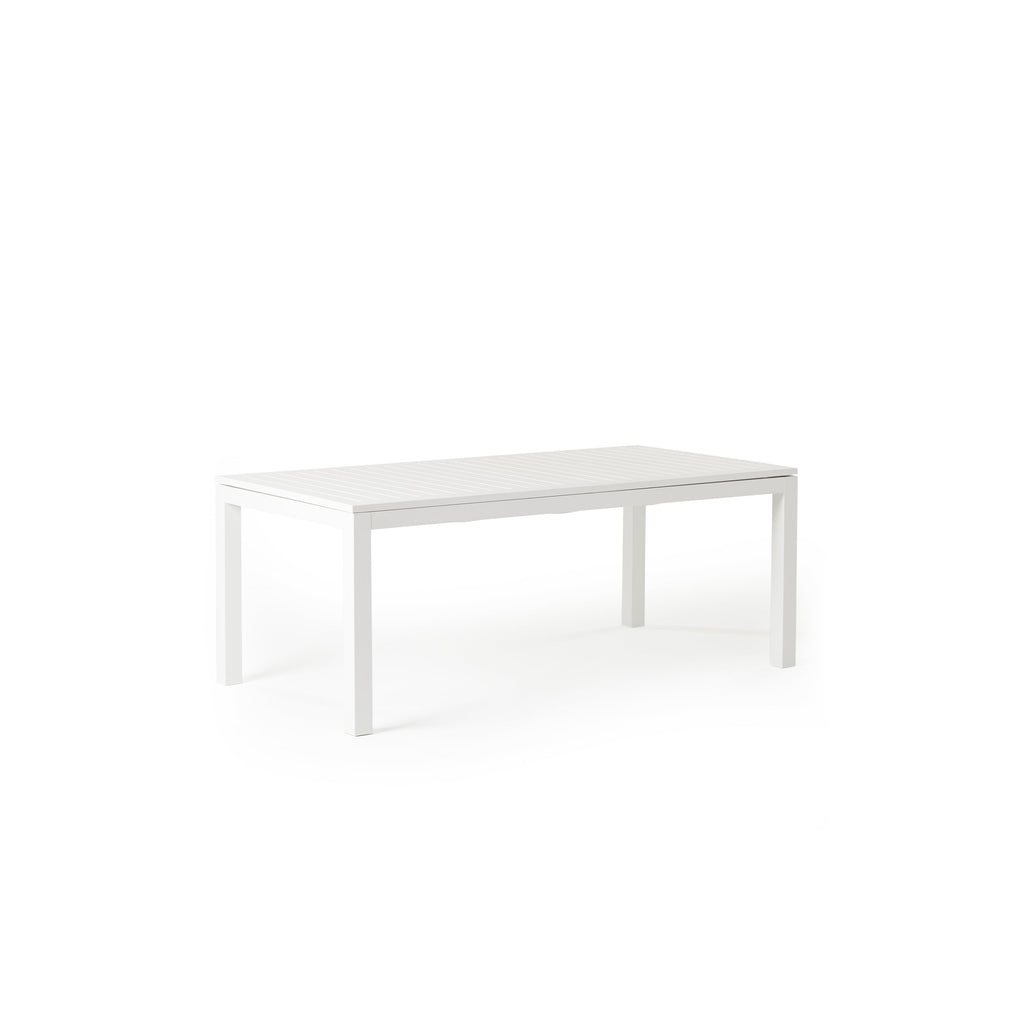 Belvedere 78"-120" Extension Dining Table in White Aluminum