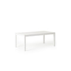 Belvedere 78"-120" Extension Dining Table in White Aluminum