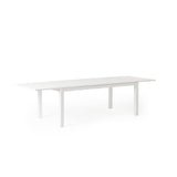Belvedere 78"-120" Extension Dining Table in White Aluminum