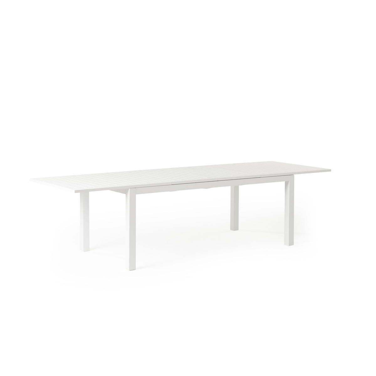 Belvedere 78"-120" Extension Dining Table in White Aluminum