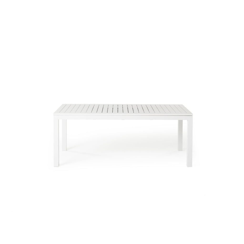 Belvedere 78"-120" Extension Dining Table in White Aluminum