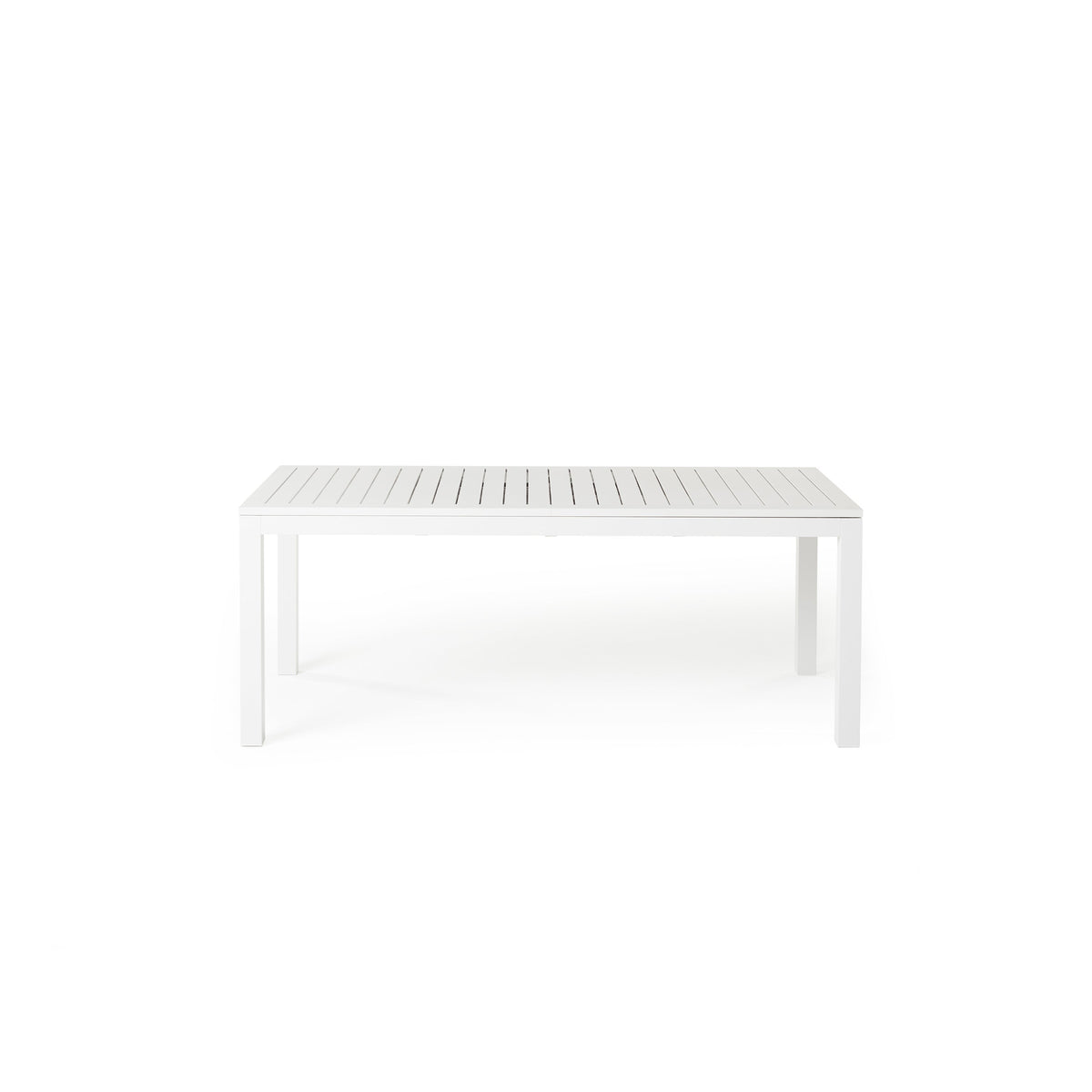 Belvedere 78"-120" Extension Dining Table in White Aluminum