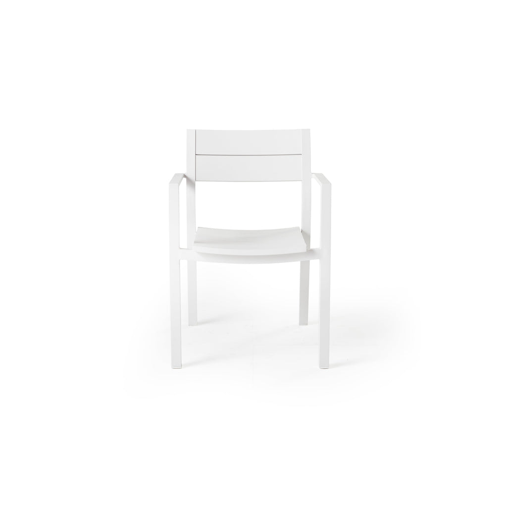 Belvedere Dining Arm Chair in White
