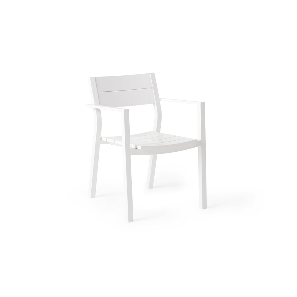 Belvedere Dining Arm Chair in White