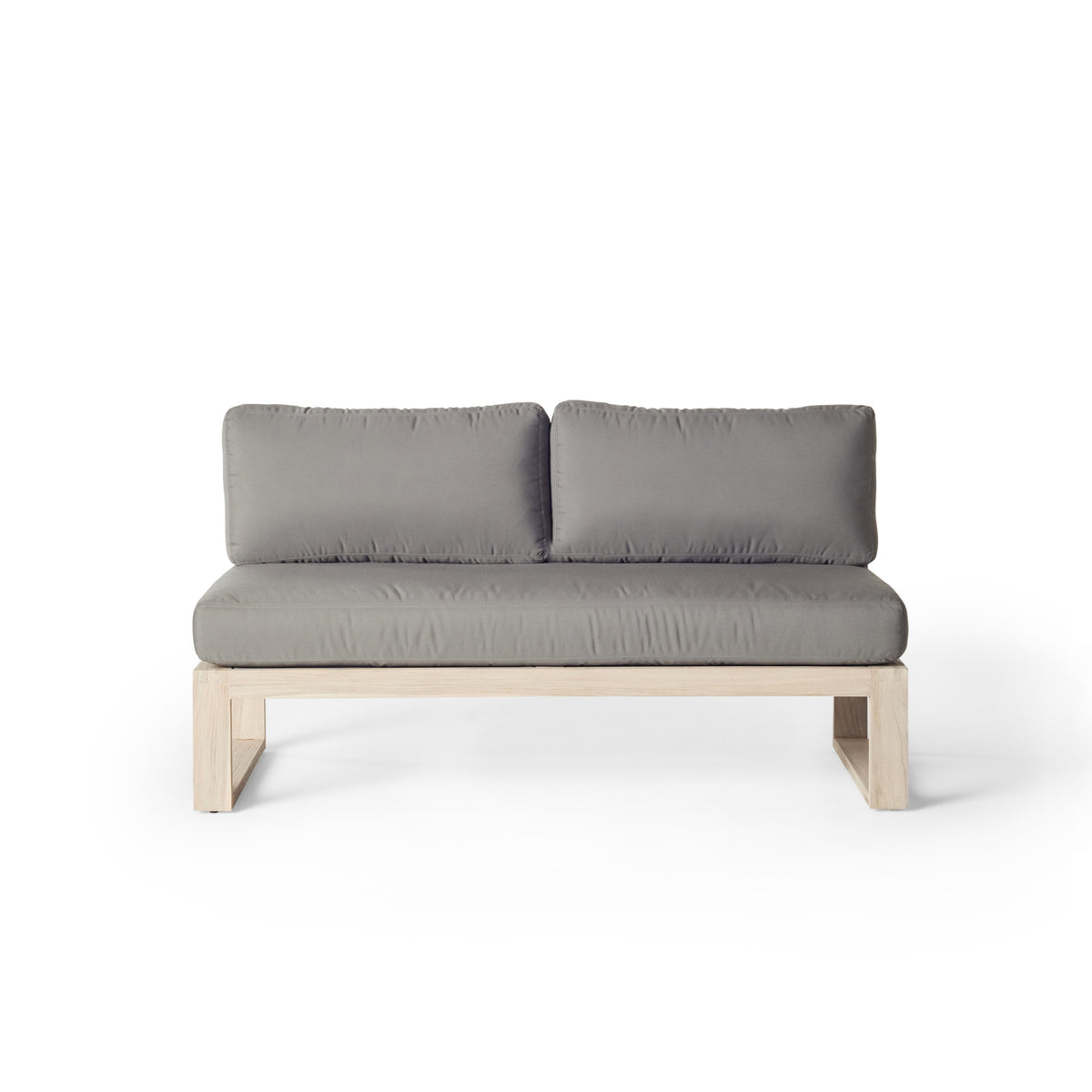 Belvedere Sectional Armless Loveseat in Weathered Teak
