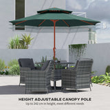 104'' x 104'' Patio Umbrella with Crank and Double Top, Green