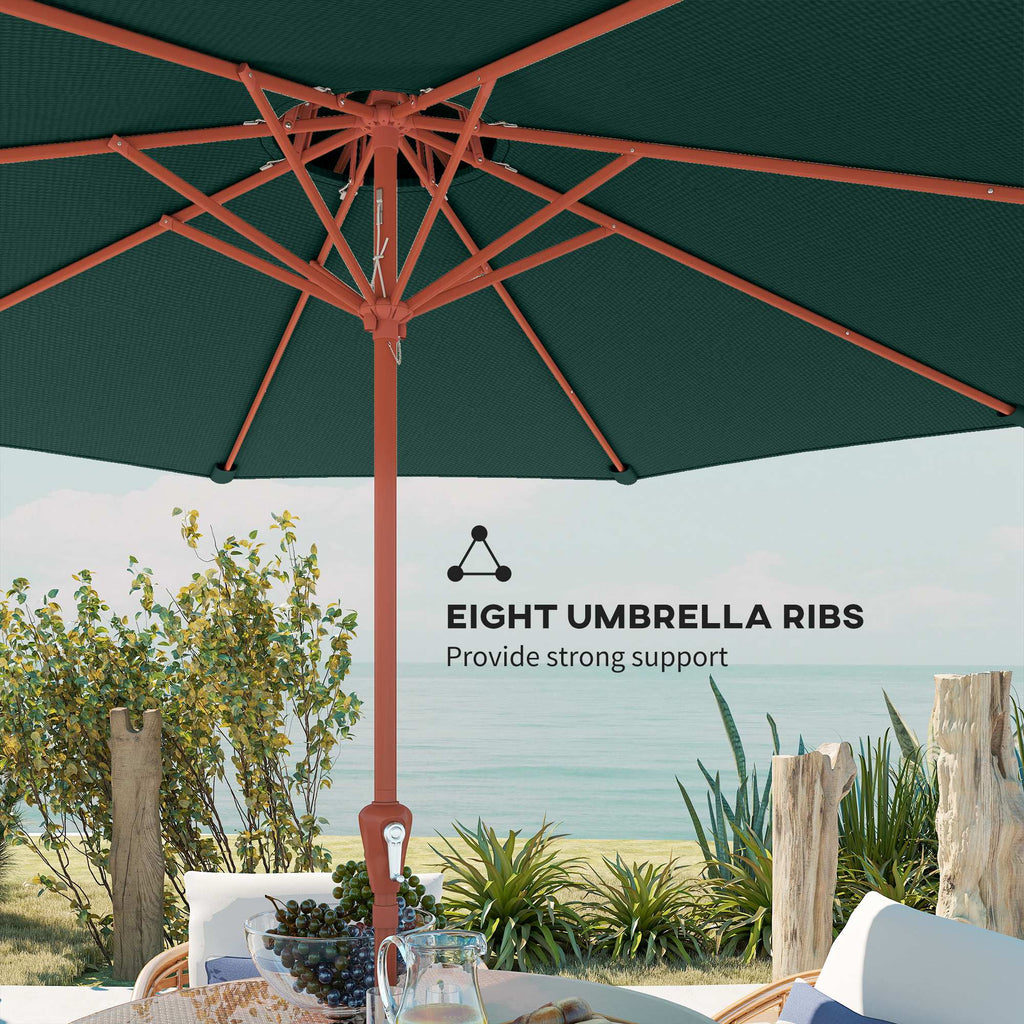 104'' x 104'' Patio Umbrella with Crank and Double Top, Green