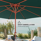 104'' x 104'' Patio Umbrella with Crank and Double Top, Green