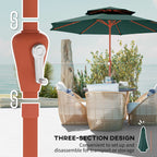 104'' x 104'' Patio Umbrella with Crank and Double Top, Green
