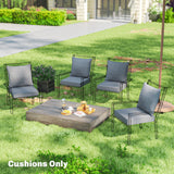 Set of 4 Outdoor Chair Cushions, 24" x 24", Grey